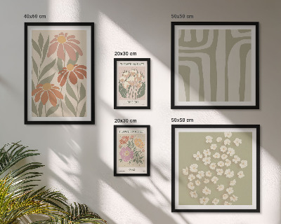 Set 5 slika u okviru Cvjetni uzorci London Pariz boho