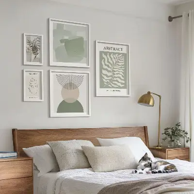 Set slika s motivom elegantnih biljnih kompozicija dekoracija za zid iznad kauča
