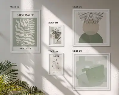 Set slika s motivom elegantnih biljnih kompozicija dekoracija za zid iznad kauča