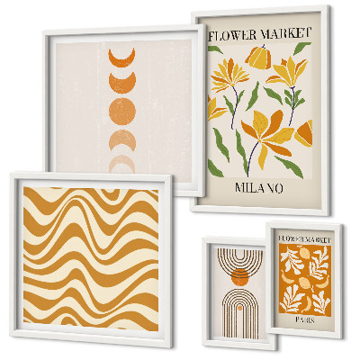 Set 5 slika u okviru Elegantni cvjetni ukrasi