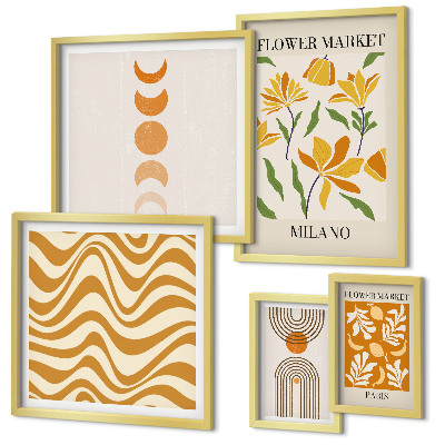 Set 5 slika u okviru Elegantni cvjetni ukrasi