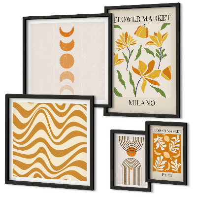 Set 5 slika u okviru Elegantni cvjetni ukrasi