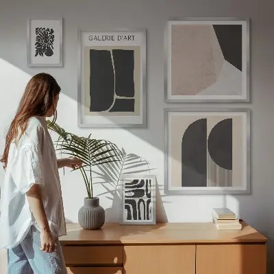 Elegantna minimalistička grafika poliptih u okviru