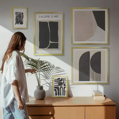 Elegantna minimalistička grafika poliptih u okviru