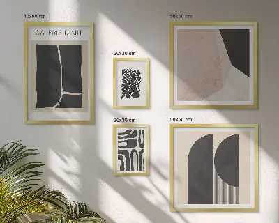 Elegantna minimalistička grafika poliptih u okviru