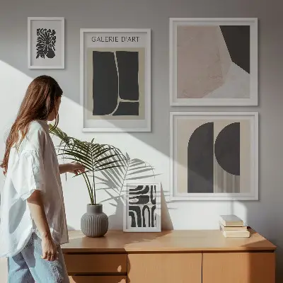 Elegantna minimalistička grafika poliptih u okviru