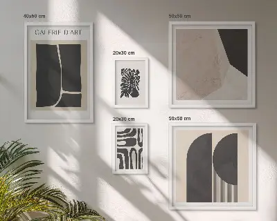 Elegantna minimalistička grafika poliptih u okviru