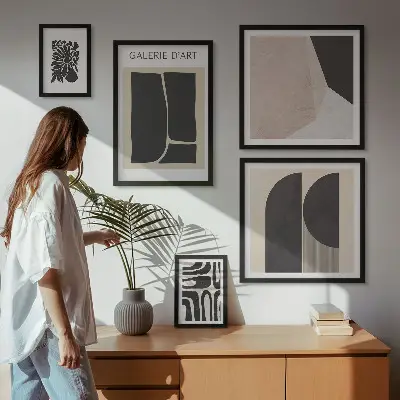 Elegantna minimalistička grafika poliptih u okviru