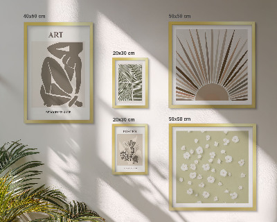 Set slika iznad kauča Elegantna apstraktna biljna grafika