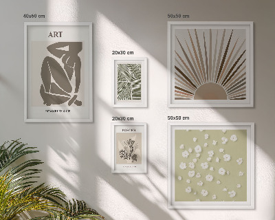 Set slika iznad kauča Elegantna apstraktna biljna grafika