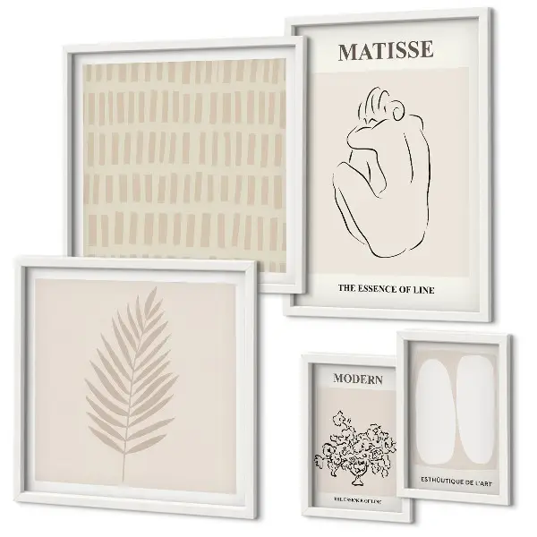 Set slika iznad kauča minimalističkog stila s oblicima