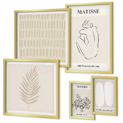Set slika iznad kauča minimalističkog stila s oblicima