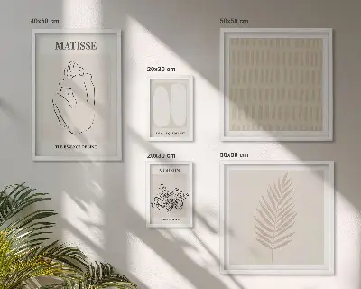 Set slika iznad kauča minimalističkog stila s oblicima