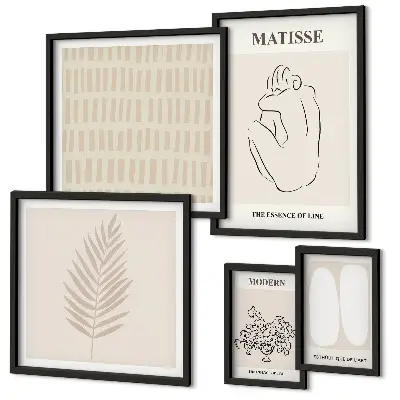 Set slika iznad kauča minimalističkog stila s oblicima