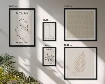 Set slika iznad kauča minimalističkog stila s oblicima