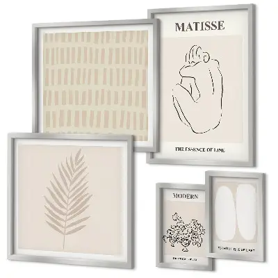 Set slika iznad kauča minimalističkog stila s oblicima