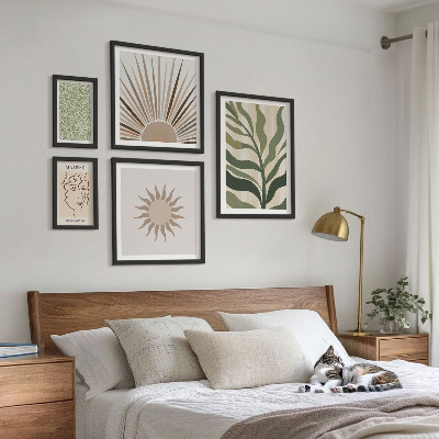 Set slika iznad kauča Elegantna apstraktna biljna grafika