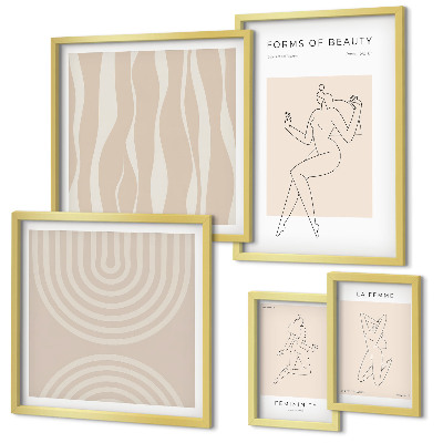 Set slika iznad kauča Minimalistički oblici ljepote