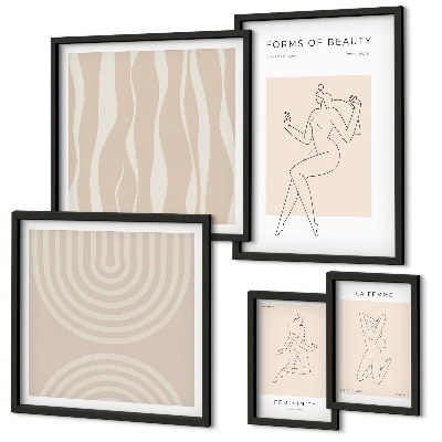 Set slika iznad kauča Minimalistički oblici ljepote