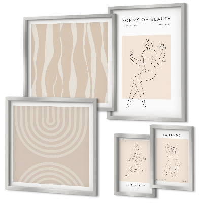 Set slika iznad kauča Minimalistički oblici ljepote