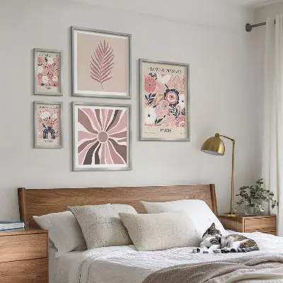 Cvjetne tržnice u boho stilu poliptih u okviru