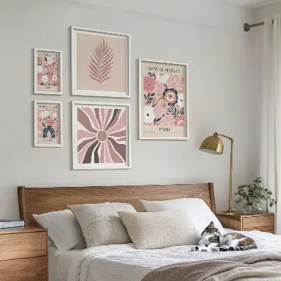 Cvjetne tržnice u boho stilu poliptih u okviru
