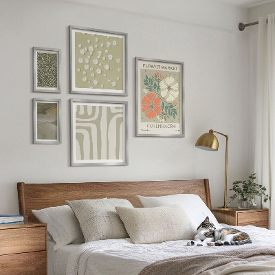 Set 5 slika u okviru Boho uzorci biljnih motiva
