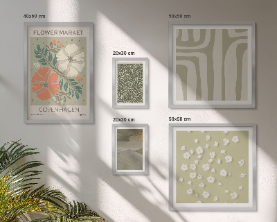 Set 5 slika u okviru Boho uzorci biljnih motiva