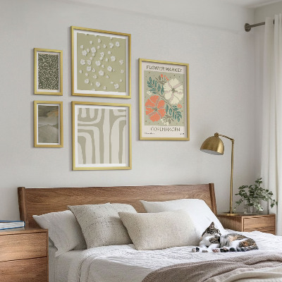 Set 5 slika u okviru Boho uzorci biljnih motiva