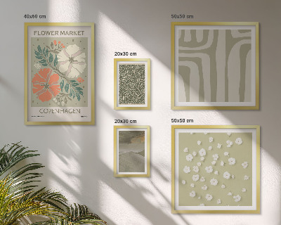 Set 5 slika u okviru Boho uzorci biljnih motiva