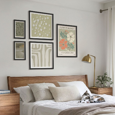 Set 5 slika u okviru Boho uzorci biljnih motiva