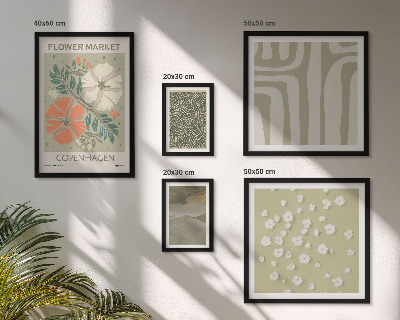 Set 5 slika u okviru Boho uzorci biljnih motiva