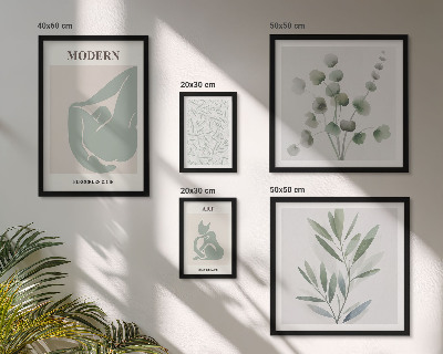 Set slika iznad kauča Elegantna biljna i apstraktna grafika