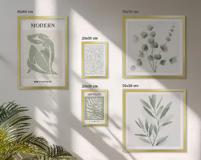Poliptih s biljnim motivima ukrasna slika u okviru