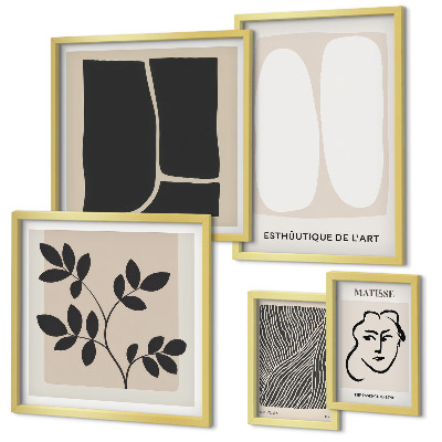 Set 5 slika u okviru Elegantne linije minimalizma grafike