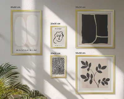 Set 5 slika u okviru elegantne linije minimalizma