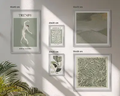 Set slika Elegantne apstraktne biljke iznad kauča set slika iznad kauča s motivom elegantnih apstraktnih biljaka