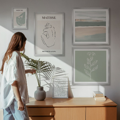 Set 5 slika u okviru Elegantna grafika biljaka