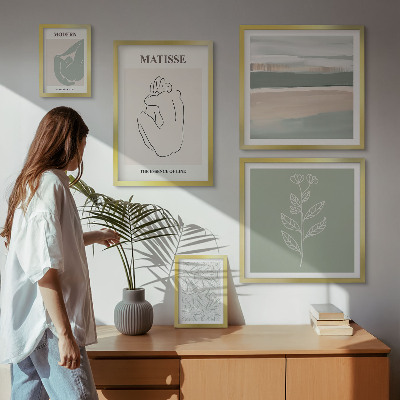 Set 5 slika u okviru Elegantna grafika biljaka