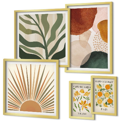 Set 5 slika u okviru Elegantna geometrija biljne grafike