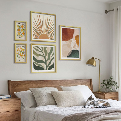 Set 5 slika u okviru Elegantna geometrija biljne grafike