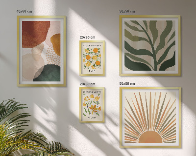 Set 5 slika u okviru Elegantna geometrija biljne grafike