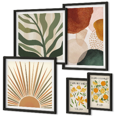 Set 5 slika u okviru Elegantna geometrija biljne grafike