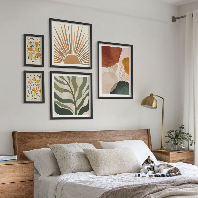 Set 5 slika u okviru Elegantna geometrija biljne grafike