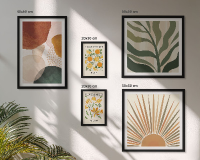 Set 5 slika u okviru Elegantna geometrija biljne grafike