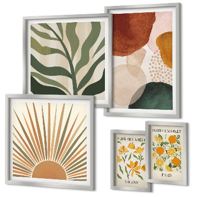 Set 5 slika u okviru Elegantna geometrija biljne grafike