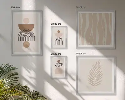 Apstraktni oblici prirode set od 5 slika u okviru