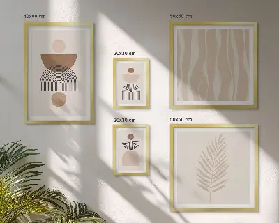 Apstraktni oblici prirode set od 5 slika u okviru