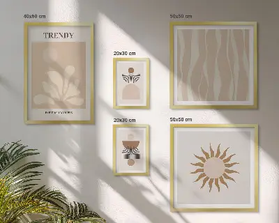 Elegantni apstraktni ukrasi set slika iznad kauča