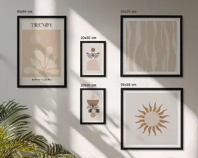 Elegantni apstraktni ukrasi set slika iznad kauča